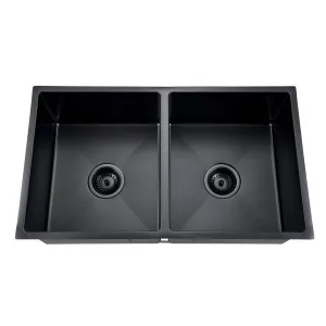 Platz Double Sink Nth 760X440 Matt Black Stainless Steel by Haus25, a Kitchen Sinks for sale on Style Sourcebook