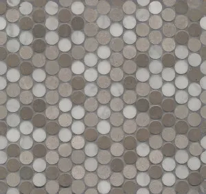 Penny Round Grey Mosaic by Beaumont Tiles, a Mosaic Tiles for sale on Style Sourcebook
