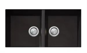 Santorini Double Sink 1TH 860X450 Matte Black by Oliveri, a Kitchen Sinks for sale on Style Sourcebook