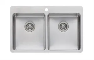 Sonetto Double Reversible Sink 1TH 785X455 Stainless Steel by Oliveri, a Kitchen Sinks for sale on Style Sourcebook