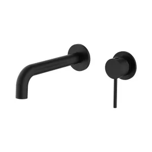 Misha Wall Basin Set Curved 190 Matt Black by Haus25, a Bathroom Taps & Mixers for sale on Style Sourcebook