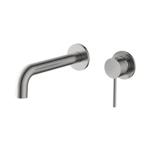Misha Wall Basin Set Curved 190 Brushed Nickel by Haus25, a Bathroom Taps & Mixers for sale on Style Sourcebook