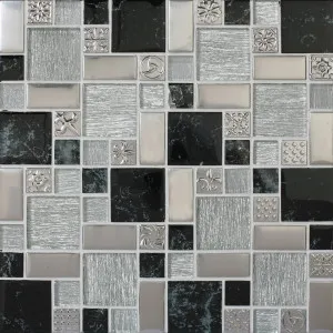 Nautilus Steel Mix Mosaic by Beaumont Tiles, a Brick Look Tiles for sale on Style Sourcebook