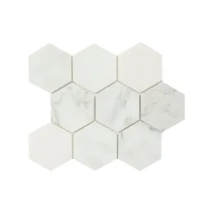Calacatta Hexagon Mosaic by Beaumont Tiles, a Brick Look Tiles for sale on Style Sourcebook