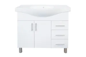 Aries 900 Vanity With Legs Doors & Drawers with Ceramic Basin Top by Duraplex, a Vanities for sale on Style Sourcebook