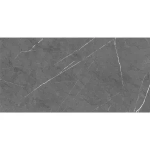 Ice Pietra Charcoal Polished Tile by Beaumont Tiles, a Marble Look Tiles for sale on Style Sourcebook