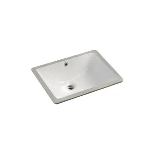 Arial Undermount Basin NTH Ceramic 465x345 Gloss White by BUK, a Basins for sale on Style Sourcebook