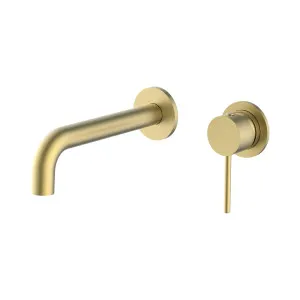Misha Wall Basin Set Curved 190 Brushed Gold by Haus25, a Bathroom Taps & Mixers for sale on Style Sourcebook