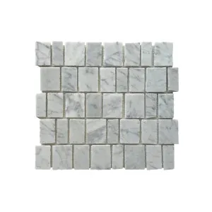 Appia Carrara-NP White Honed Mosaic by Beaumont Tiles, a Mosaic Tiles for sale on Style Sourcebook