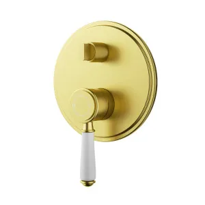 Clasico Wall Mixer W Diverter Trim Kit Ceramic Handle Brushed Gold by Ikon, a Laundry Taps for sale on Style Sourcebook