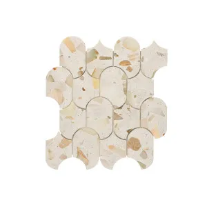 Sonic Terrazzo Nougat Honed Mosaic by Beaumont Tiles, a Terrazzo Look Tiles for sale on Style Sourcebook