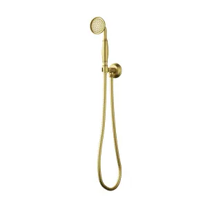 Clasico Handshower On Elbow Brushed Gold by Ikon, a Shower Heads & Mixers for sale on Style Sourcebook