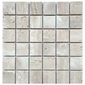 Relic Travertine Square Natural Honed Mosaic by Beaumont Tiles, a Marble Look Tiles for sale on Style Sourcebook