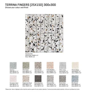 Terrina Fingers Embossed Tile by Beaumont Tiles, a Terrazzo Look Tiles for sale on Style Sourcebook