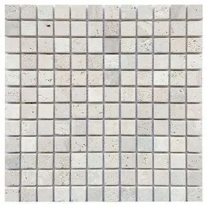 Relic Travertine Square Natural Honed Tumbled Mosaic by Beaumont Tiles, a Marble Look Tiles for sale on Style Sourcebook