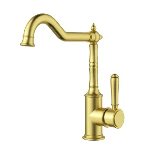 Clasico Federation Sink Mixer Brushed Gold by Ikon, a Laundry Taps for sale on Style Sourcebook