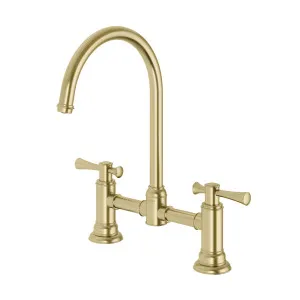 Cromford Exposed Sink Set Brushed Gold by PHOENIX, a Laundry Taps for sale on Style Sourcebook