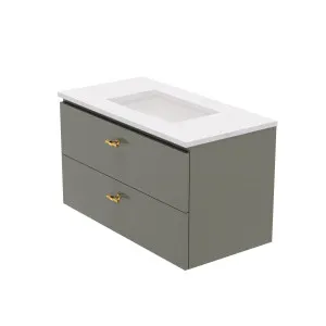 Hunter Plus Vanity Wall Hung 900 Centre WG Basin SilkSurface UC Top by Timberline, a Vanities for sale on Style Sourcebook