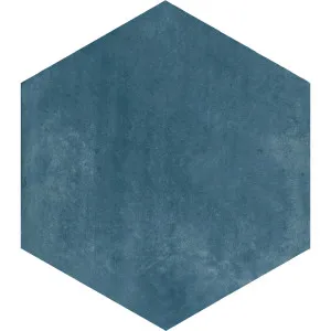 Denia Hexagon Blue Structured Textured Tile by Beaumont Tiles, a Porcelain Tiles for sale on Style Sourcebook