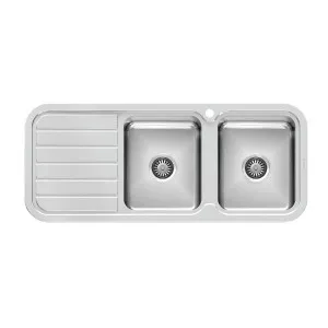 Phoenix 1000 Double R/H Bowl Sink W/-Drainer 1TH Stainless Steel by PHOENIX, a Kitchen Sinks for sale on Style Sourcebook