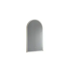 Arch LED Mirror 500X900 Brushed Brass by Remer, a Illuminated Mirrors for sale on Style Sourcebook