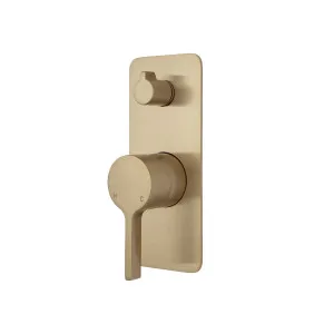 Sansa Wall/Shower Mixer w Diverter Soft Square Urban Brass by Fienza, a Laundry Taps for sale on Style Sourcebook
