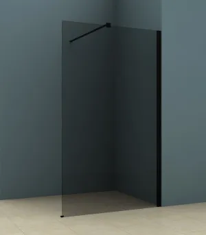 Suttor Single Entry Shower Screen Frameless 860X2000 Matte Black by decina, a Shower Screens & Enclosures for sale on Style Sourcebook