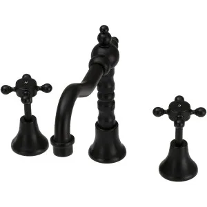 Lillian 3 Piece Basin Set Matte Black by Fienza, a Bathroom Taps & Mixers for sale on Style Sourcebook