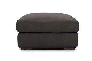 Long Beach Leather Ottoman, Phoenix Graphite, by Lounge Lovers by Lounge Lovers, a Ottomans for sale on Style Sourcebook