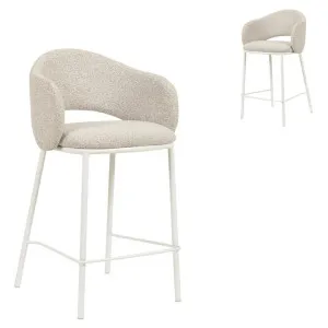 Set of 2 - Mani 65cm White Bar Stool - Clay Grey by Interior Secrets - AfterPay Available by Interior Secrets, a Bar Stools for sale on Style Sourcebook