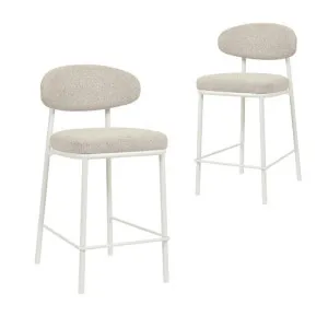 Set of 2 - Ambrosi 65cm White Bar Stool - Clay Grey by Interior Secrets - AfterPay Available by Interior Secrets, a Bar Stools for sale on Style Sourcebook