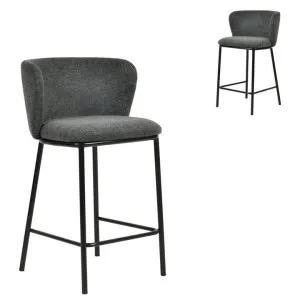 Set of 2 - Flossie 65cm Bar Stool - Charcoal Grey by Interior Secrets - AfterPay Available by Interior Secrets, a Bar Stools for sale on Style Sourcebook