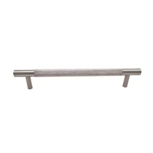Brushed Nickel Knurled Drawer Pull - Charmian Medium (198mm overall) by Manovella, a Cabinet Hardware for sale on Style Sourcebook