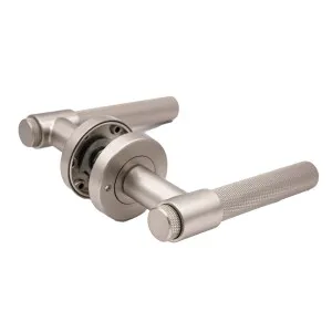 Brushed Nickel Knurled Privacy Door Handle - Rosedale by Manovella, a Door Hardware for sale on Style Sourcebook