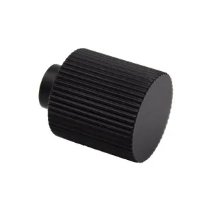 Matt Black Fluted Knob - Rhea by Manovella, a Cabinet Hardware for sale on Style Sourcebook