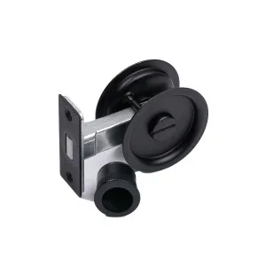 Matt Black Round Sliding Cavity Privacy Lock by Manovella, a Door Hardware for sale on Style Sourcebook