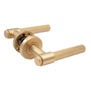 Satin Brass Knurled Privacy Door Handle - Rosedale by Manovella, a Door Hardware for sale on Style Sourcebook