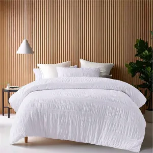 Accessorize Seersucker White Quilt Cover Set by null, a Quilt Covers for sale on Style Sourcebook