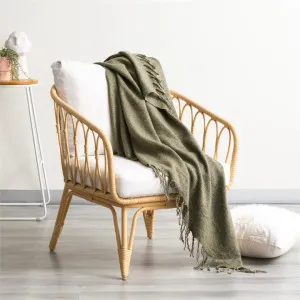 Cloud Linen Lygon Wool Acrylic Juniper Throw by null, a Throws for sale on Style Sourcebook