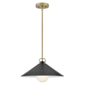 Hinkley Milo 1 Light Pendant by Lark Lacquered Brass & Black by Hinkley, a Pendant Lighting for sale on Style Sourcebook