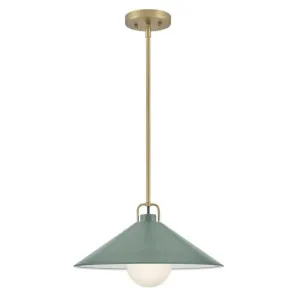 Hinkley Milo 1 Light Pendant by Lark Lacquered Brass & Sage Green by Hinkley, a Pendant Lighting for sale on Style Sourcebook