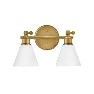 Hinkley Arti 2 Light Adjustable Wall Sconce w/Opal Glass Heritage Brass by Hinkley, a Wall Lighting for sale on Style Sourcebook