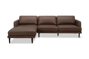 Alice Leather Left Hand Chaise Sofa, Phoenix Coffee, by Lounge Lovers by Lounge Lovers, a Sofas for sale on Style Sourcebook