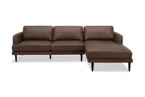 Alice Leather Right Hand Chaise Sofa, Phoenix Coffee, by Lounge Lovers by Lounge Lovers, a Sofas for sale on Style Sourcebook