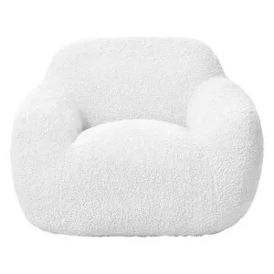 I AM FAKE Boucle Fabric Snug Chair, Large, White by I AM FAKE, a Chairs for sale on Style Sourcebook