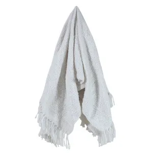 Flux Throw Poly Boucle White - 130cm x 150cm by James Lane, a Throws for sale on Style Sourcebook