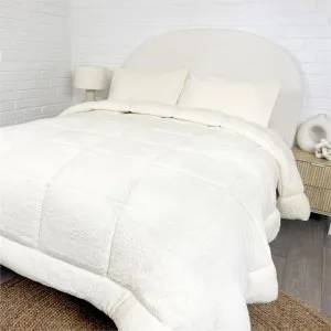 Morgan and Reid Ivory Snuggle Fleece Comforter Set by null, a Quilts & Bedspreads for sale on Style Sourcebook