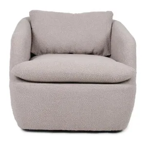 Pewton Boucle Fabric Swivel Armchair, Cappuccino by Viterbo Modern Furniture, a Chairs for sale on Style Sourcebook