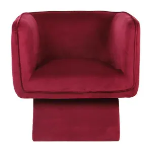 Chimley Velvet Fabric Swivel Occasional Chair, Wine by Viterbo Modern Furniture, a Chairs for sale on Style Sourcebook