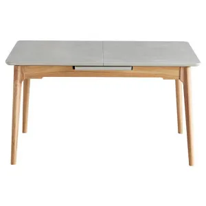 Roros Ceramic & Oak Timber Extensible Dining Table, 140-180cm, Light Grey / Oak by Viterbo Modern Furniture, a Dining Tables for sale on Style Sourcebook